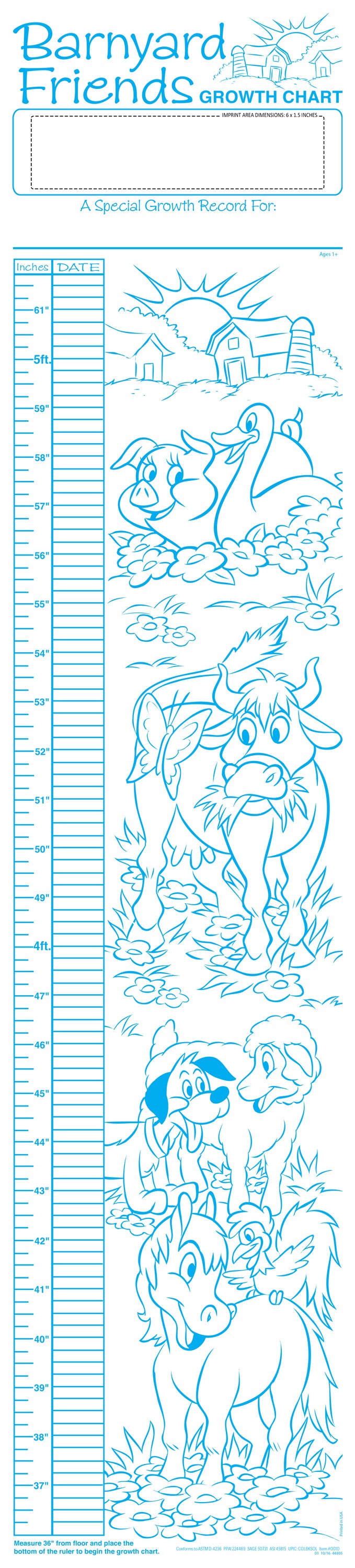 Picture of Growth Chart - Barnyard Friends