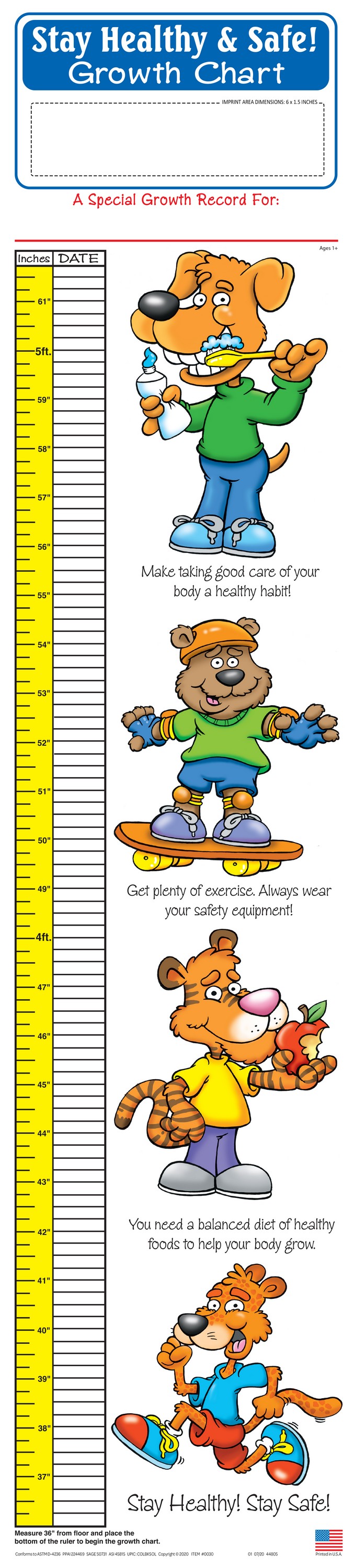 Picture of Growth Chart - Stay Healthy & Safe