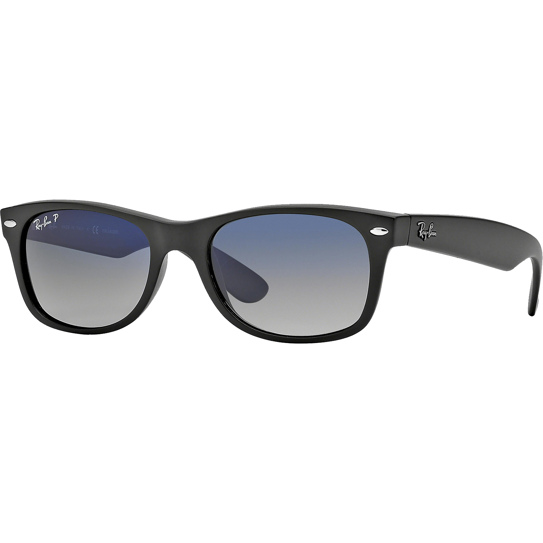 Picture of Ray-Ban® Polarized New Wayfarer Sunglasses - Matte Black/Blue