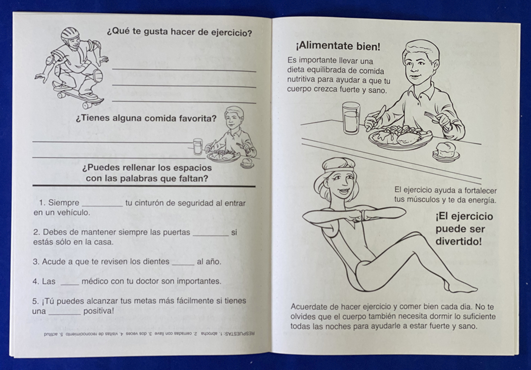 Picture of A Guide To Health and Safety - Una Guia Para La Salud Spanish Coloring Book