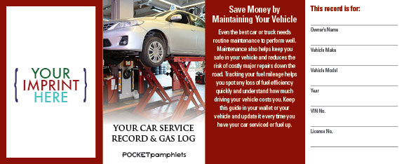 Picture of Your Car Service Record & Gas Log Pocket Pamphlet