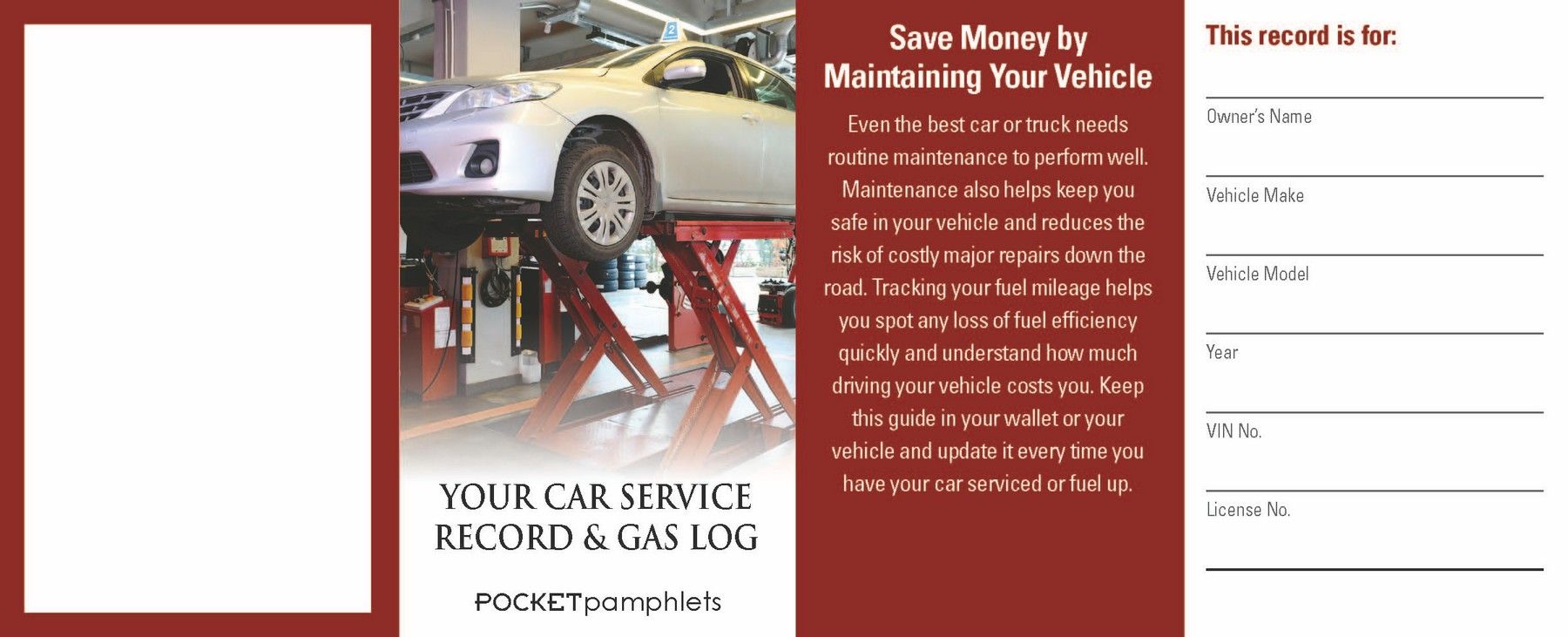 Picture of Your Car Service Record & Gas Log Pocket Pamphlet
