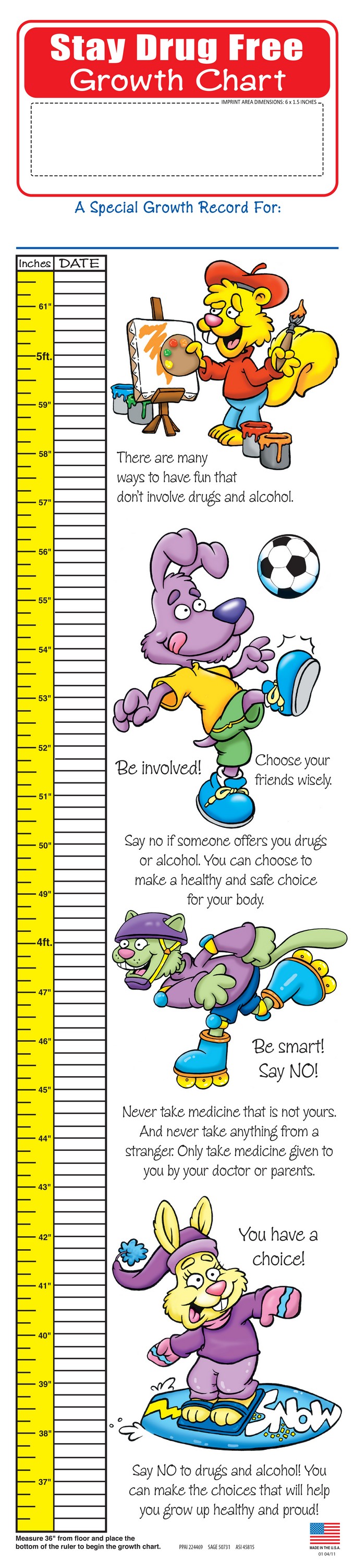 Picture of Growth Chart - Stay Drug Free