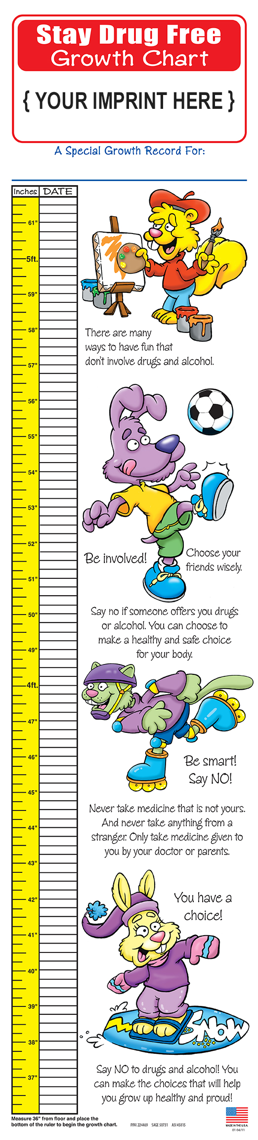 Picture of Growth Chart - Stay Drug Free