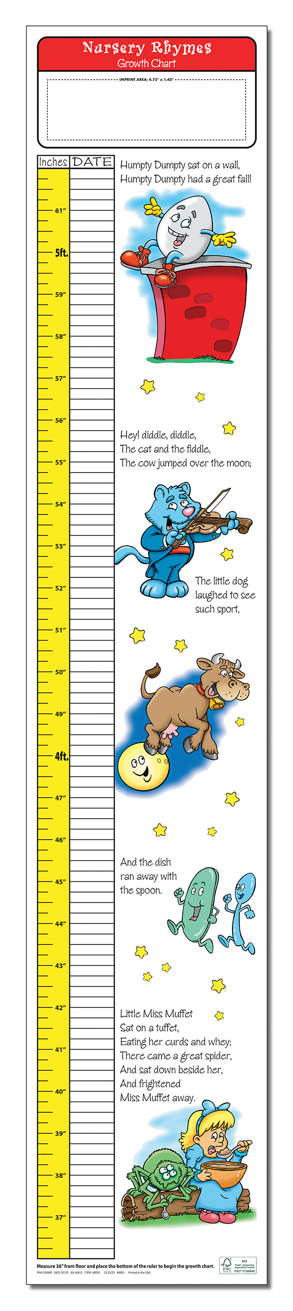 Picture of Growth Chart - Nursery Rhymes
