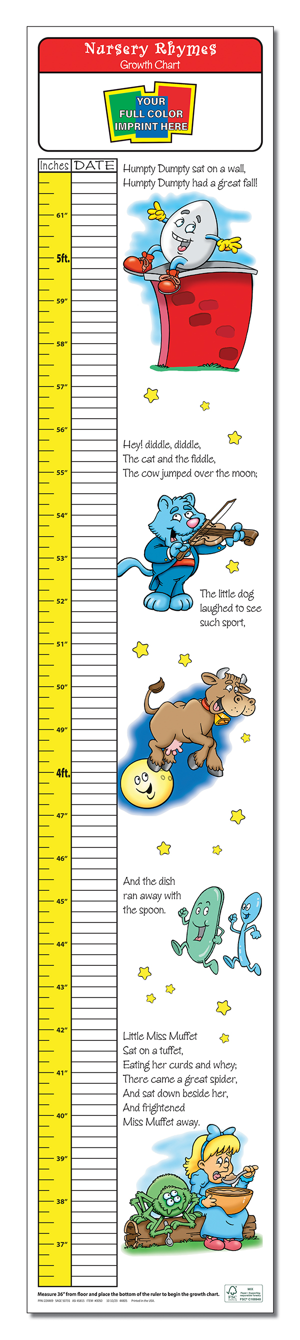 Picture of Growth Chart - Nursery Rhymes