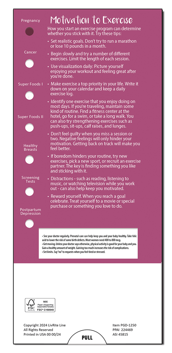 Picture of Women's Health Slide Chart