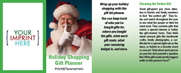 Picture of Holiday Shopping Gift Planner w/Santa Pocket Pamphlet