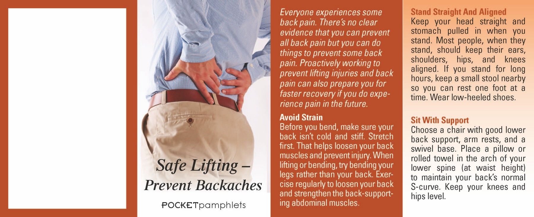 Picture of Safe Lifting - Backache Prevention Pocket Pamphlet