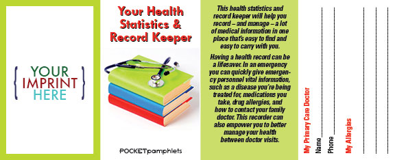 Picture of Your Health Statistics & Record Keeper Pocket Pamphlet