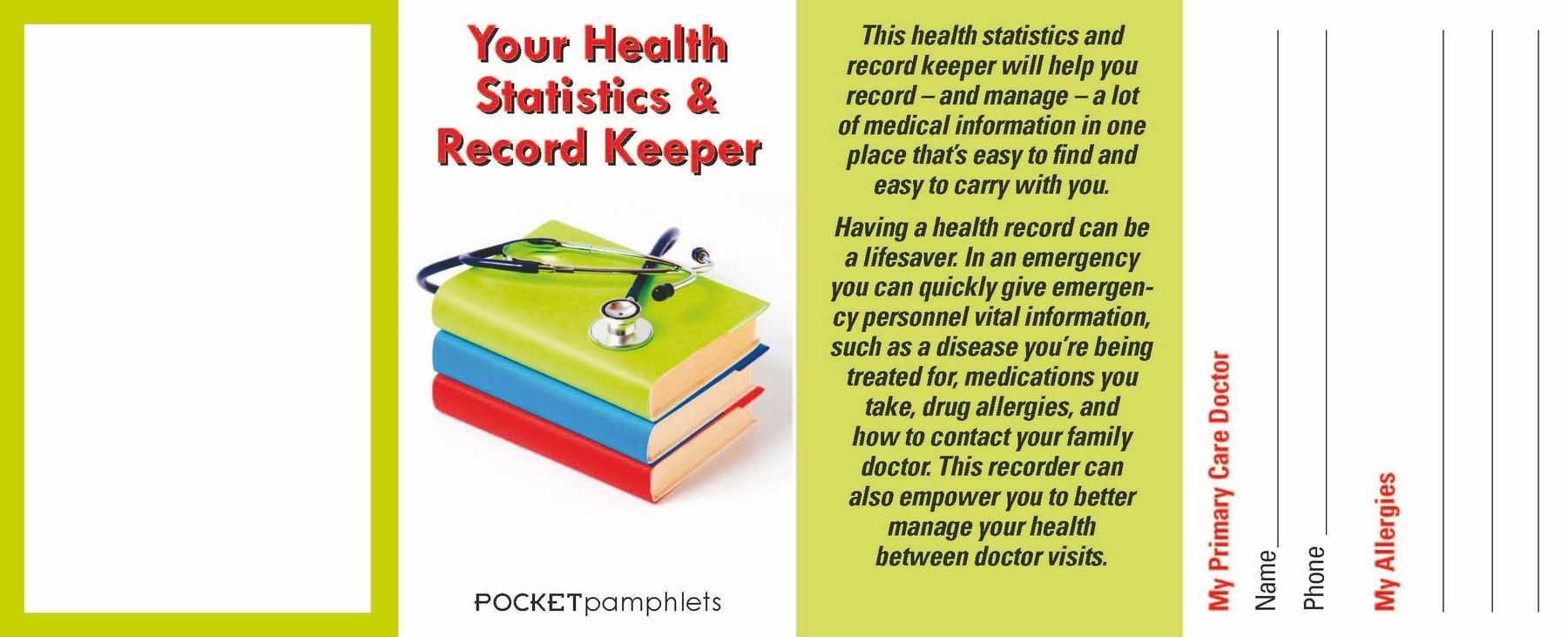 Picture of Your Health Statistics & Record Keeper Pocket Pamphlet