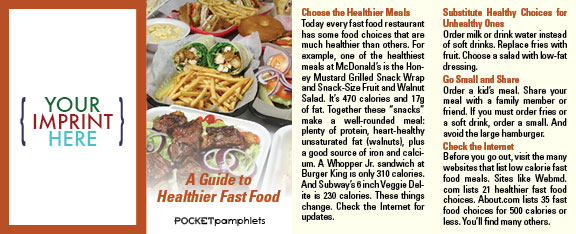 Picture of A Guide to Healthier Fast Food Pocket Pamphlet