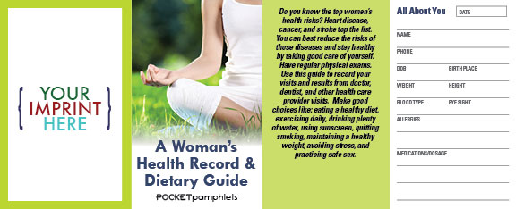 Picture of Woman's Health Record & Dietary Guide Pocket Pamphlet