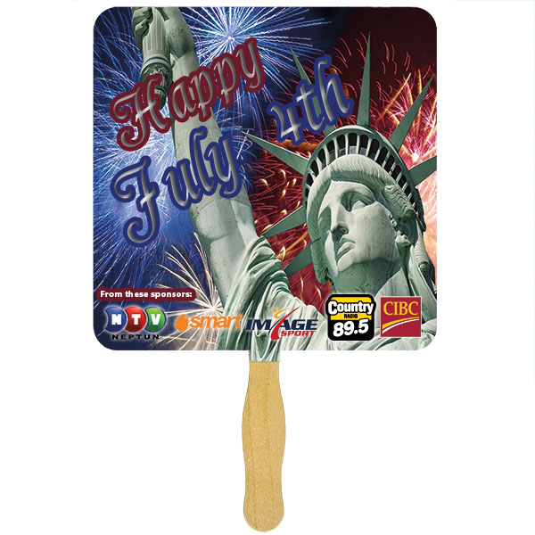 Picture of Square Sandwiched Hand Fan (2 Side/ Four Color Process Imprint)