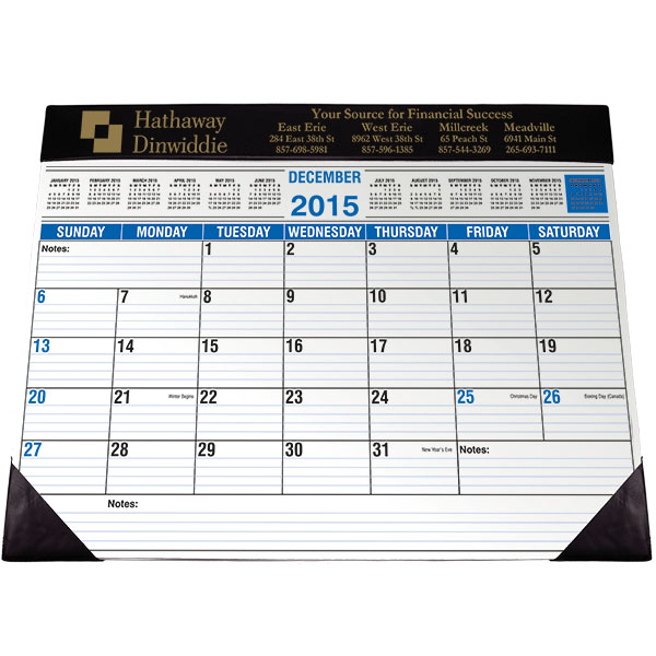 Picture of Full Size Desk Planner w/ Black Vinyl Trim