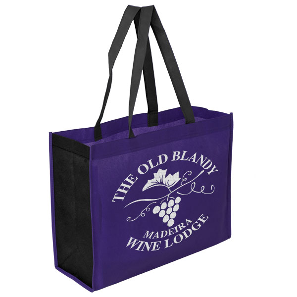 Picture of Two Toned 16" x 12" + 6" Gusseted Tote Bag