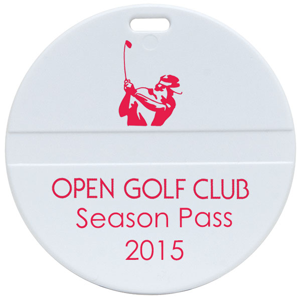 Picture of Round Golf Bag Tag w/ Clear Loop Strap