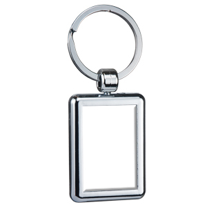 Picture of Two Sided Budget Chrome Plated Domed Keytag Rectangle