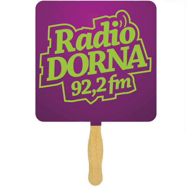 Picture of Square Glued Hand Fan (1 Side/ Four Color Process Imprint)