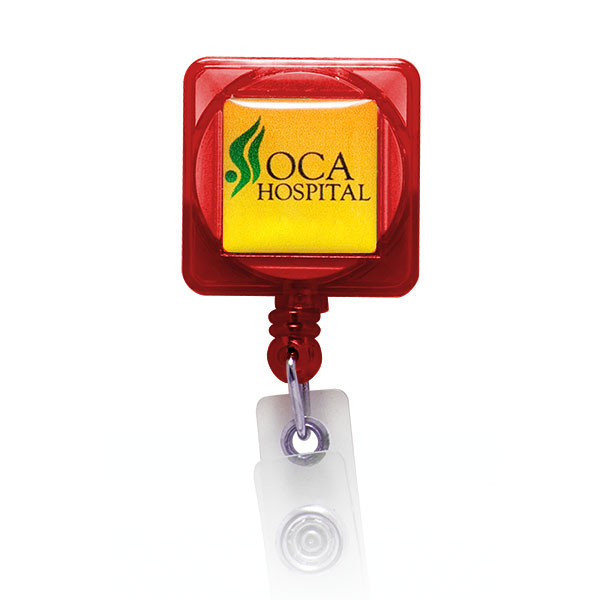 Picture of Domed Retractable Badge Holder (Square w/ Alligator Clip)