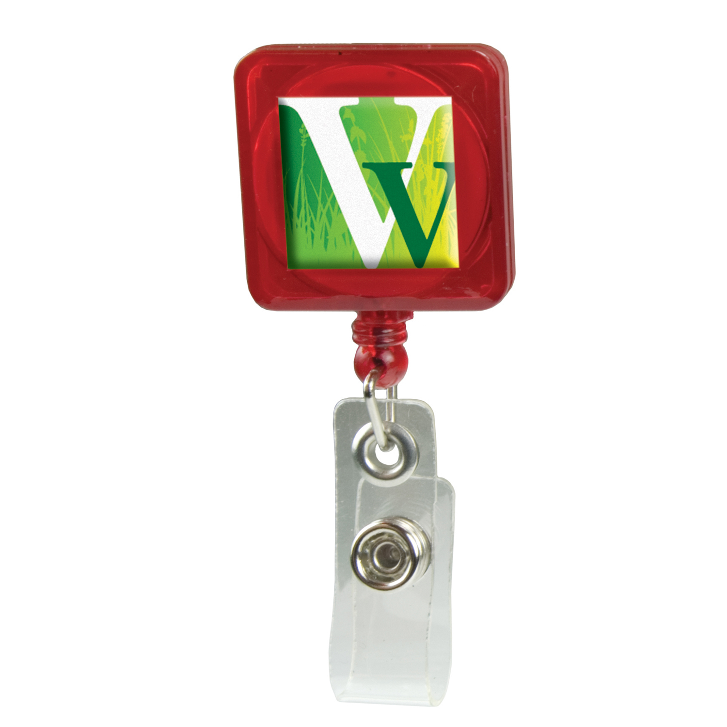Picture of Domed Retractable Badge Holder (Square w/ Alligator Clip)