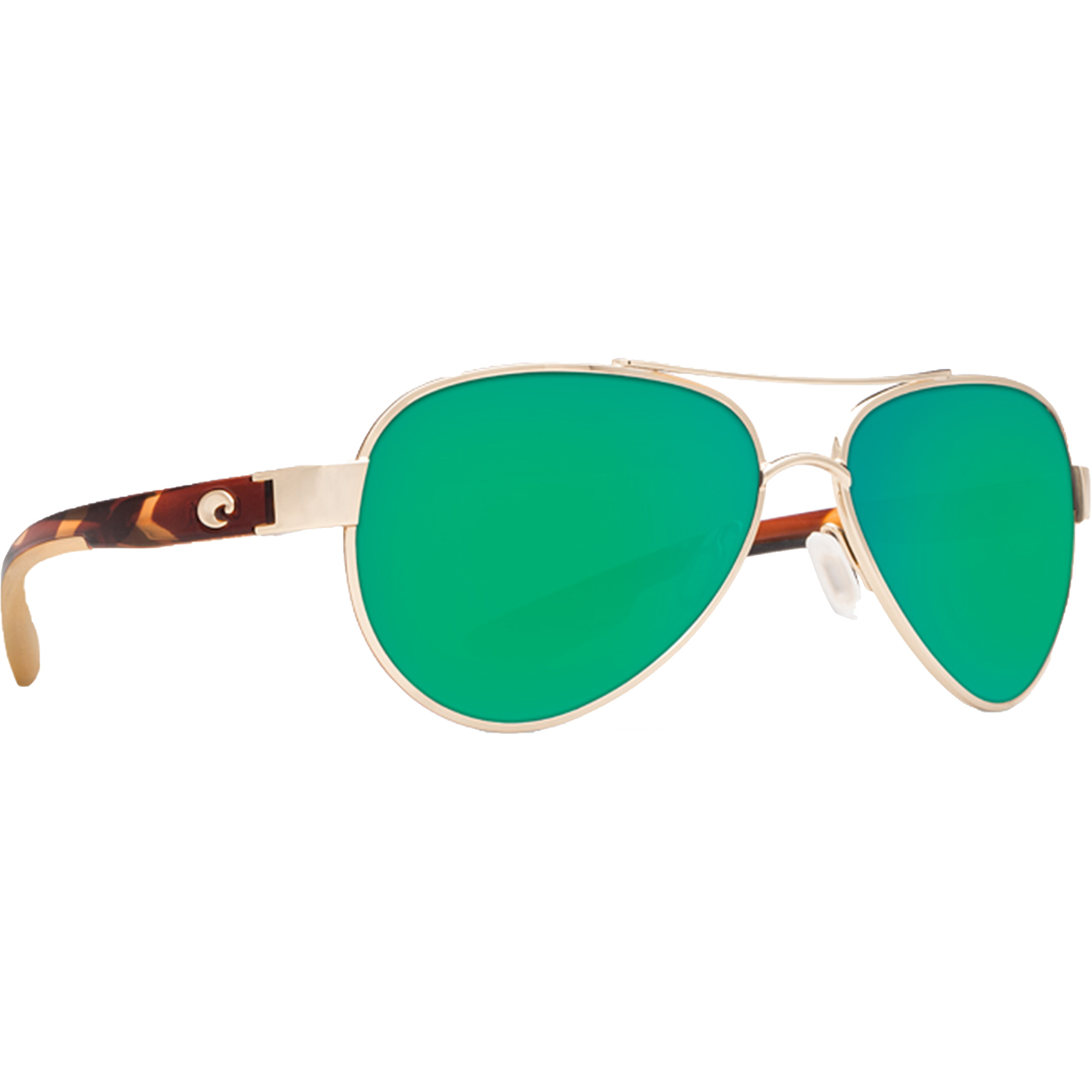 Picture of Costa Del Mar Loreto Sunglasses: Rose Gold Frame w/Green Mirror Lens, 580P