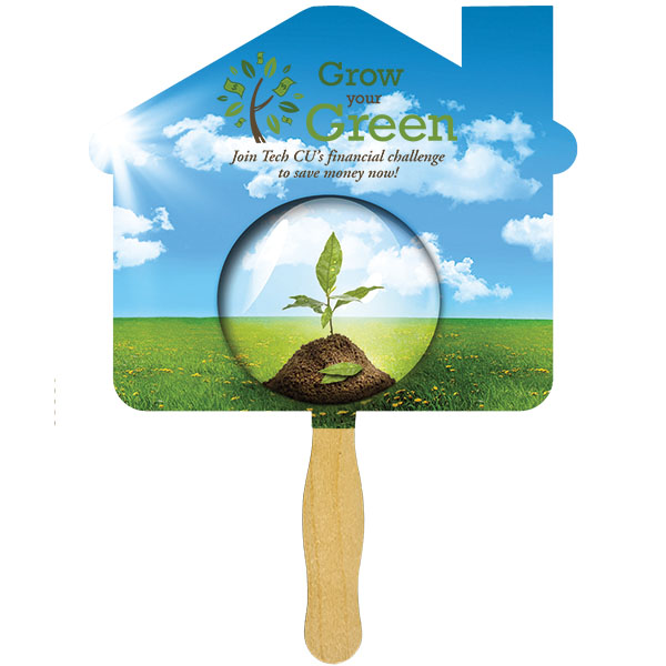 Picture of House Sandwiched Hand Fan (2 Side/ Four Color Process imprint)