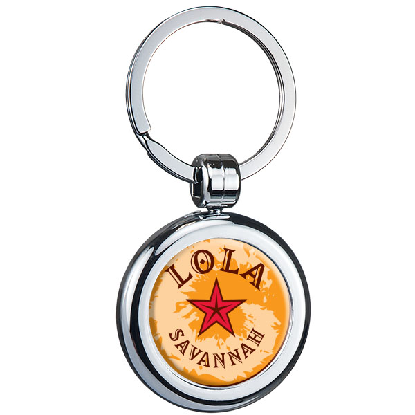 Picture of Two Sided Budget Chrome Plated Domed Keytag Round