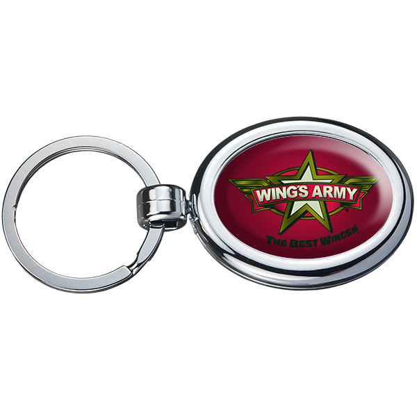 Picture of Two Sided Budget Chrome Plated Domed Keytag Oval