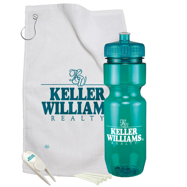 Picture of Bike Bottle Gift Set w/ 22 Oz. Bike Bottle/ Divot Tool/ 4 Tees/ Towel