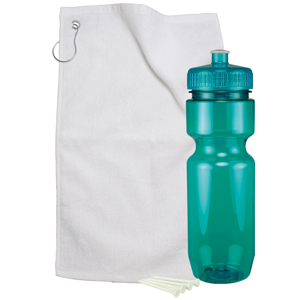 Picture of Bike Bottle Gift Set w/ 22 Oz. Bike Bottle/ Divot Tool/ 4 Tees/ Towel