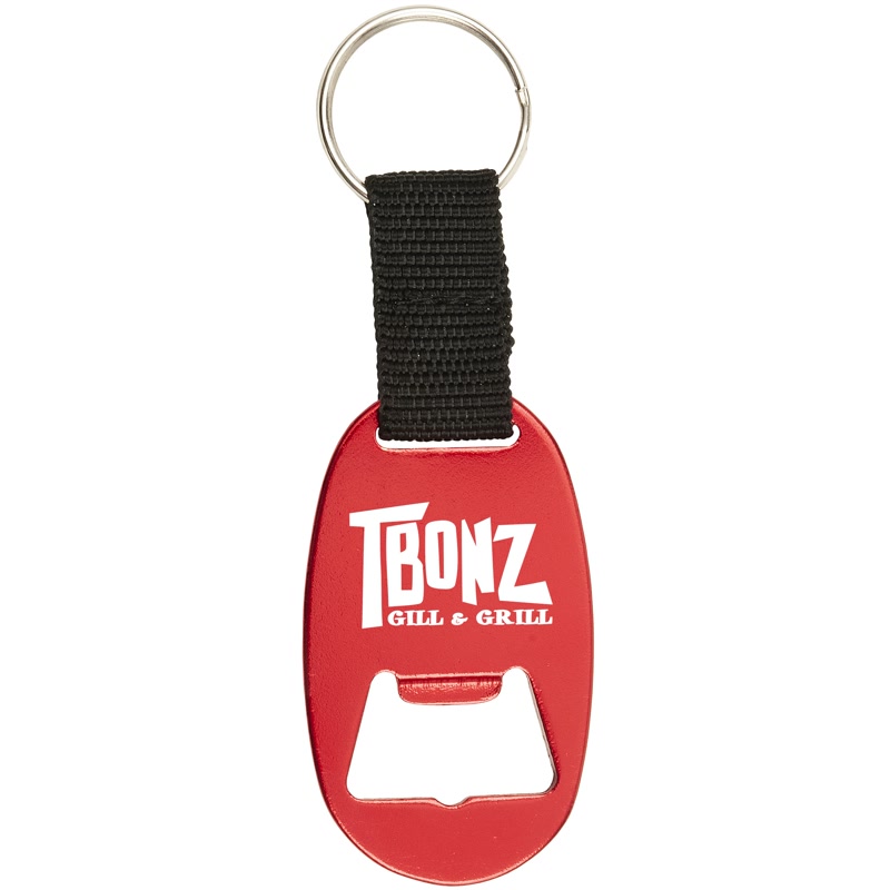 Picture of Oval Aluminum Bottle Opener w/ Key Ring