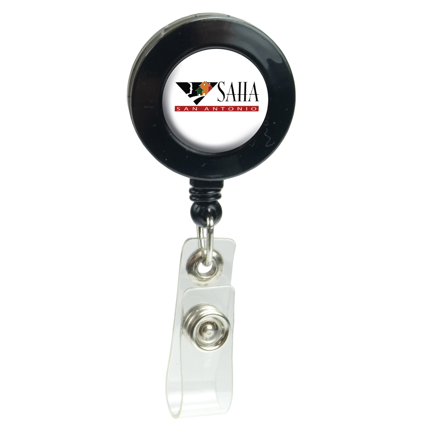 Picture of Domed Retractable Badge Holder (Round w/ Slip on Clip)
