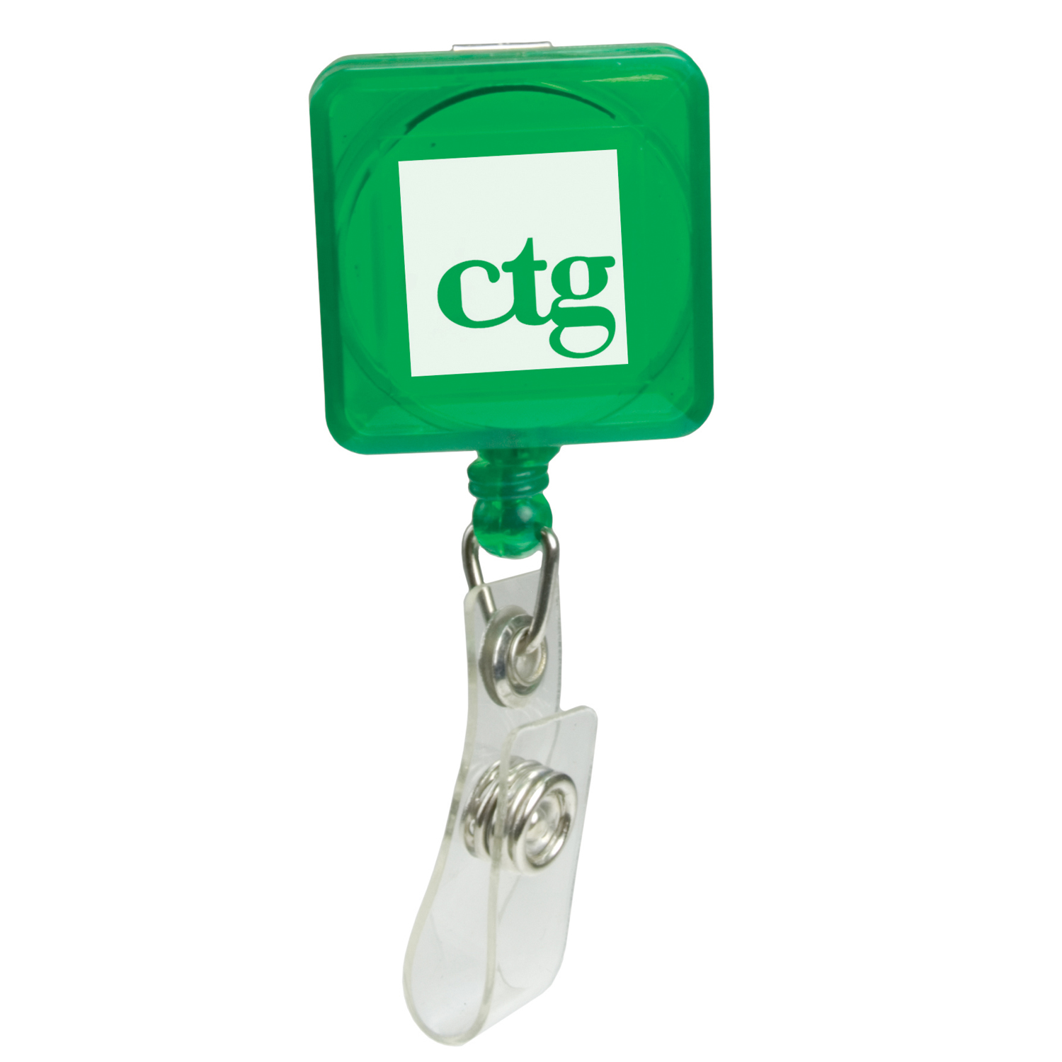 Picture of Pad Printed Retractable Badge Holder (Square w/ Alligator Clip)