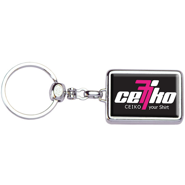 Picture of Rectangle Die Cast Metal Domed Key Tag