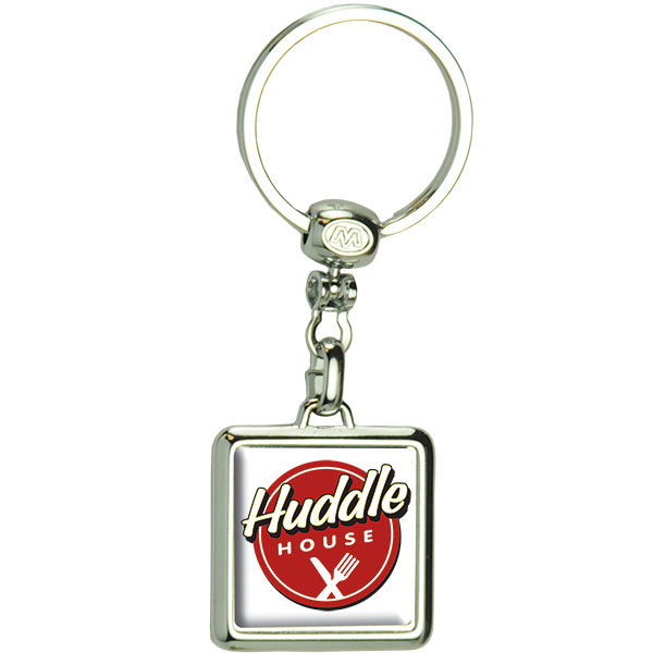 Picture of Square Die Cast Metal Domed Key Tag