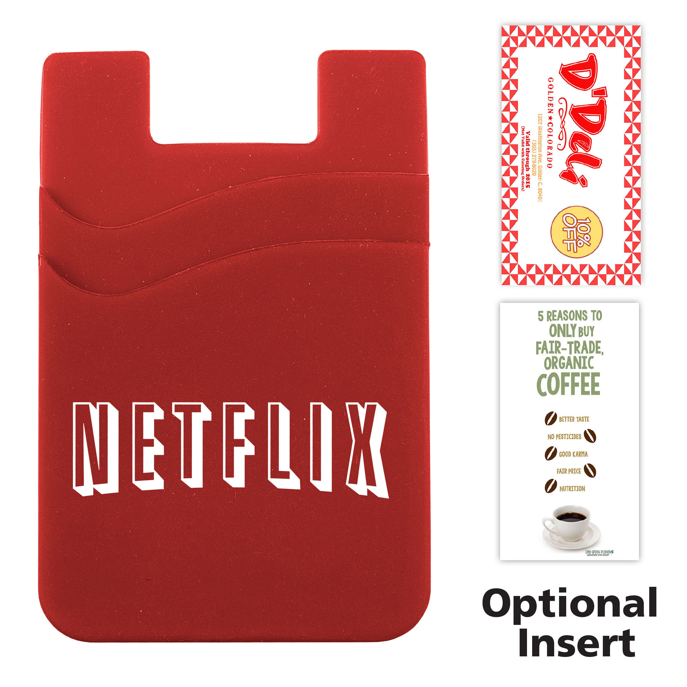 Picture of Dual Pocket Cell Phone Sleeve with Adhesive Backing