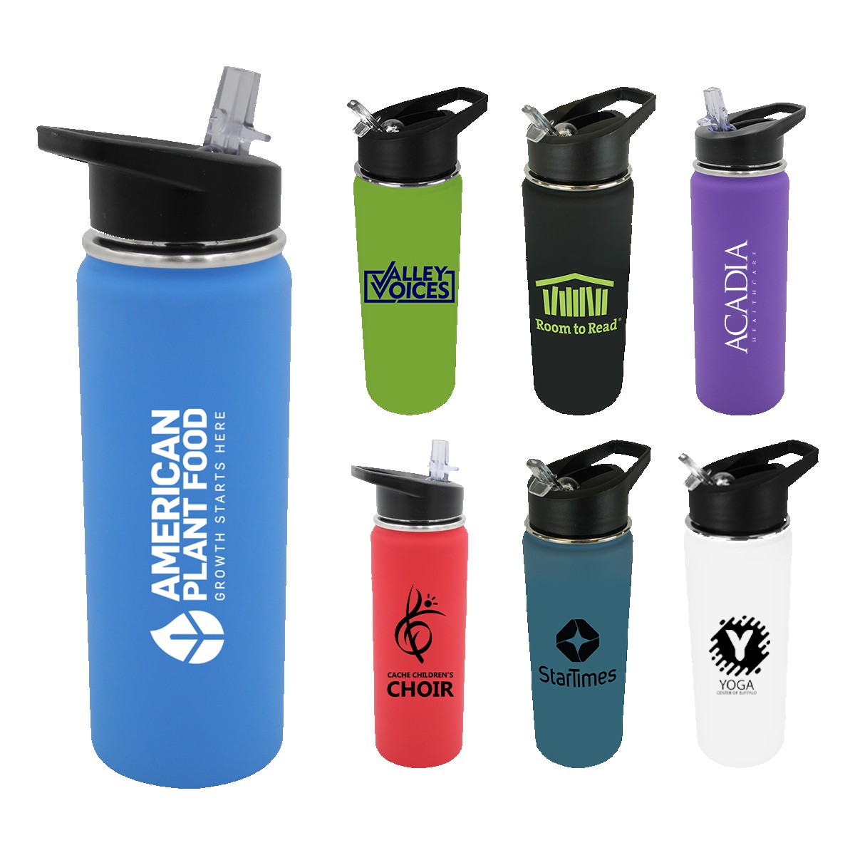 Picture of 20 Oz. Halcyon® Sports Bottle w/Flip Straw Lid