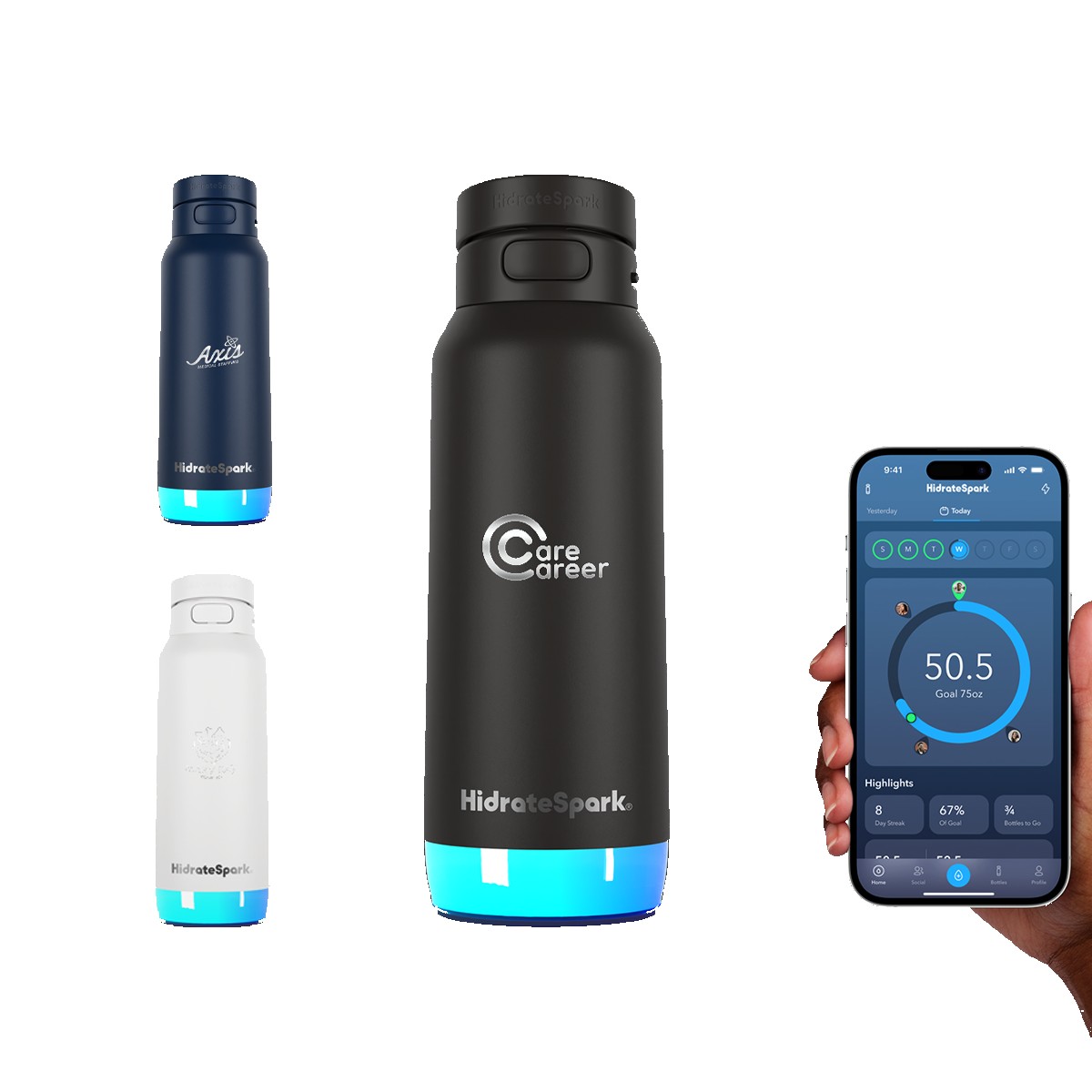 Picture of HidrateSpark® 32 oz. PRO 2 Bottle with Straw Lid, Laser, Standard