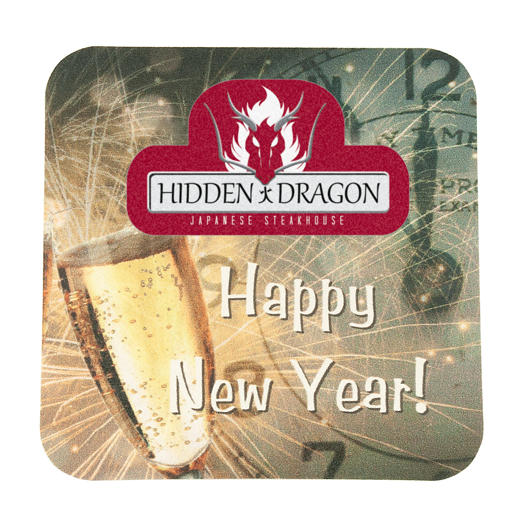 Picture of Full Color Process 60 Point New Year's Eve Pulp Board Coaster