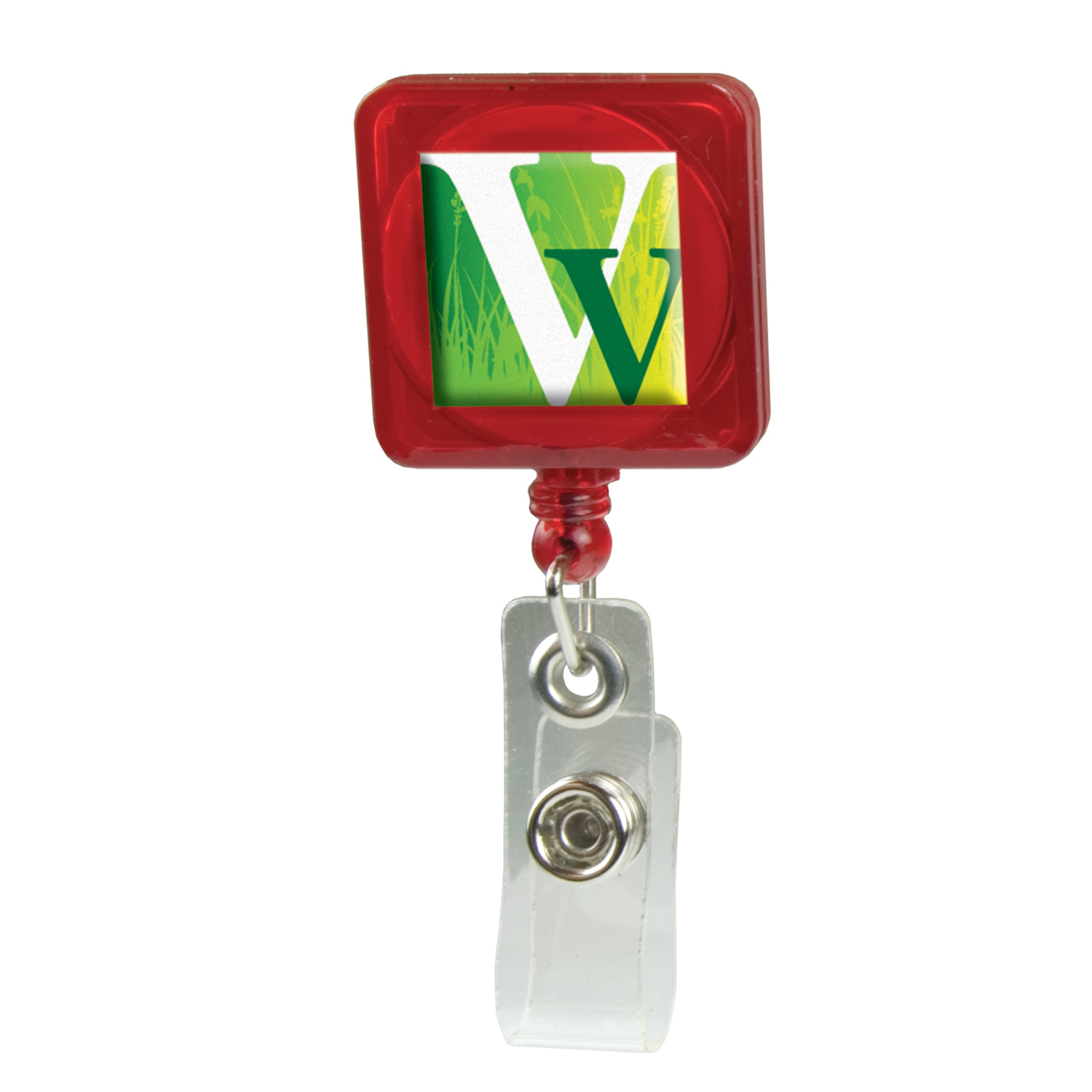 Picture of Domed Retractable Badge Holder (Square w/ Slip on Clip)