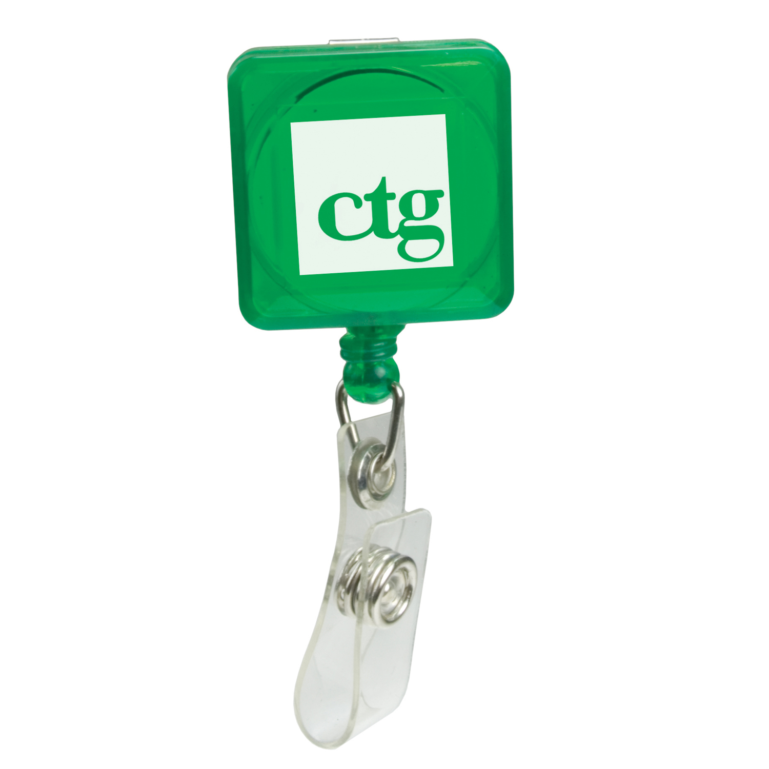 Picture of Pad Printed Retractable Badge Holder (Square w/ Slip on Clip)