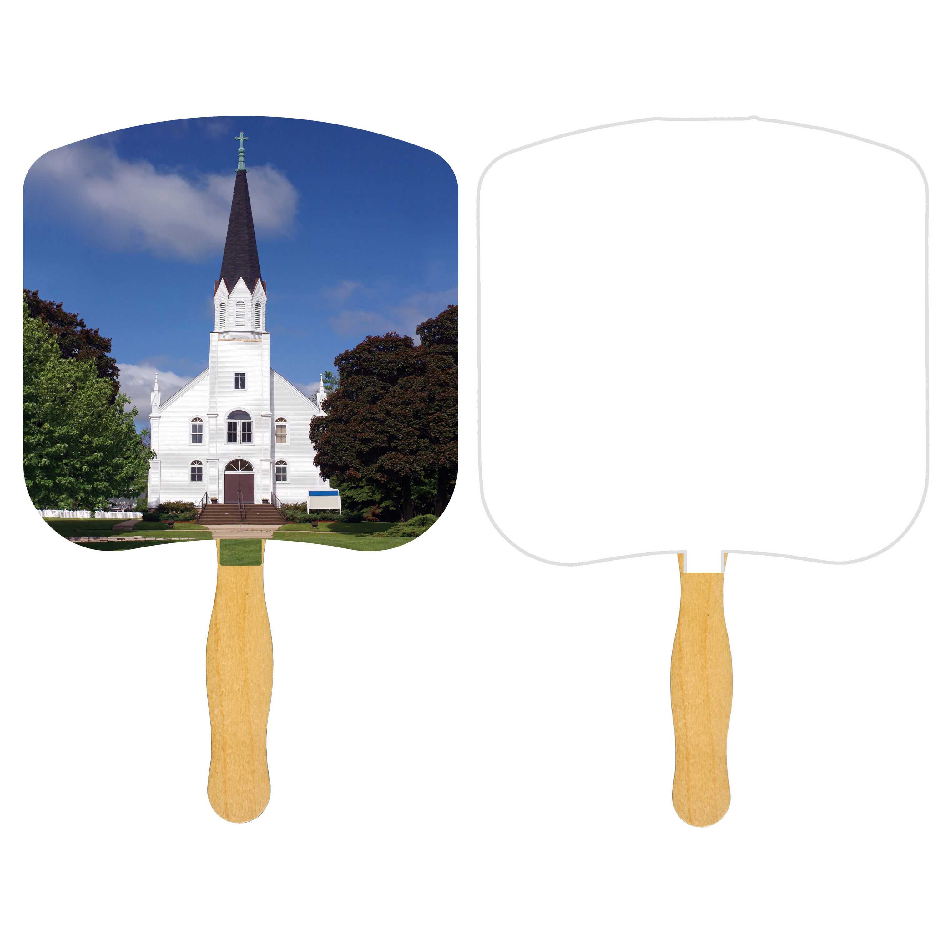 Picture of Religious Hand Fan/ Church-Religious with Four Color Process Imprint