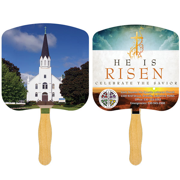 Picture of Religious Hand Fan/ Church-Religious with Four Color Process Imprint