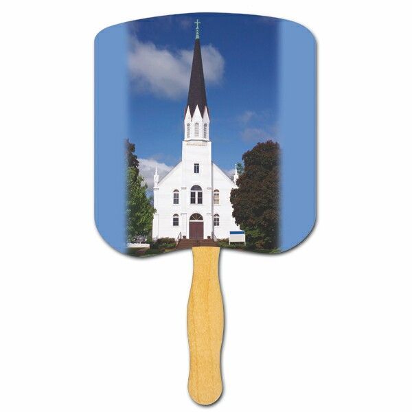 Picture of Religious Hand Fan/ Church-Religious with Four Color Process Imprint