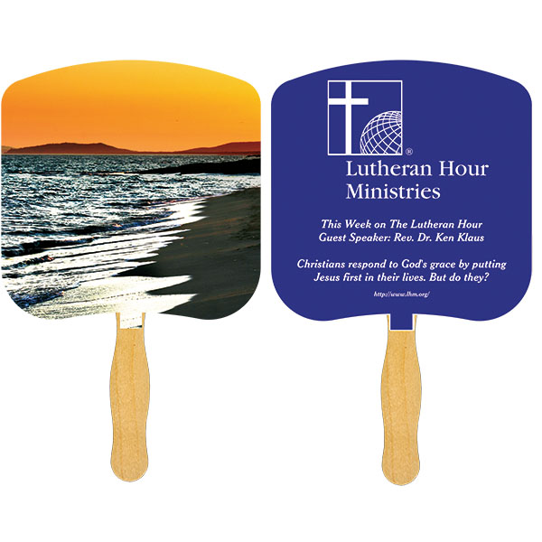 Picture of Religious Hand Fan/ Shoreline at Sunset