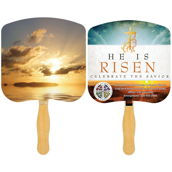 Picture of Religious Hand Fan/ Sunrise with Four Color Process Imprint
