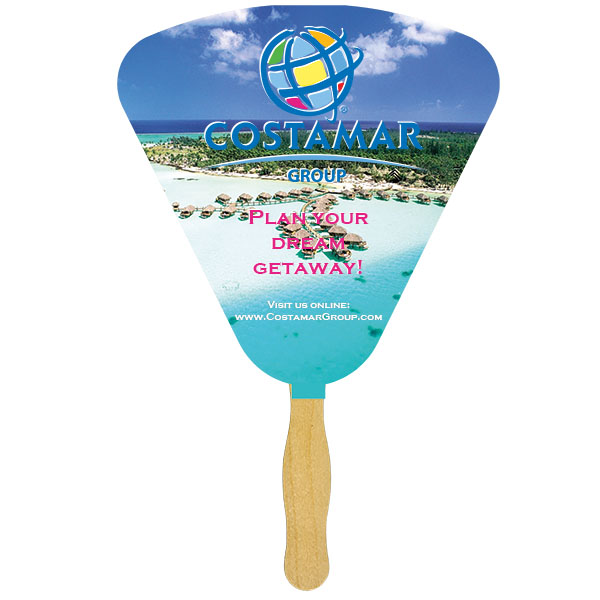 Picture of Seashell Glued Hand Fan (1 Side/ Four Color Process Imprint)