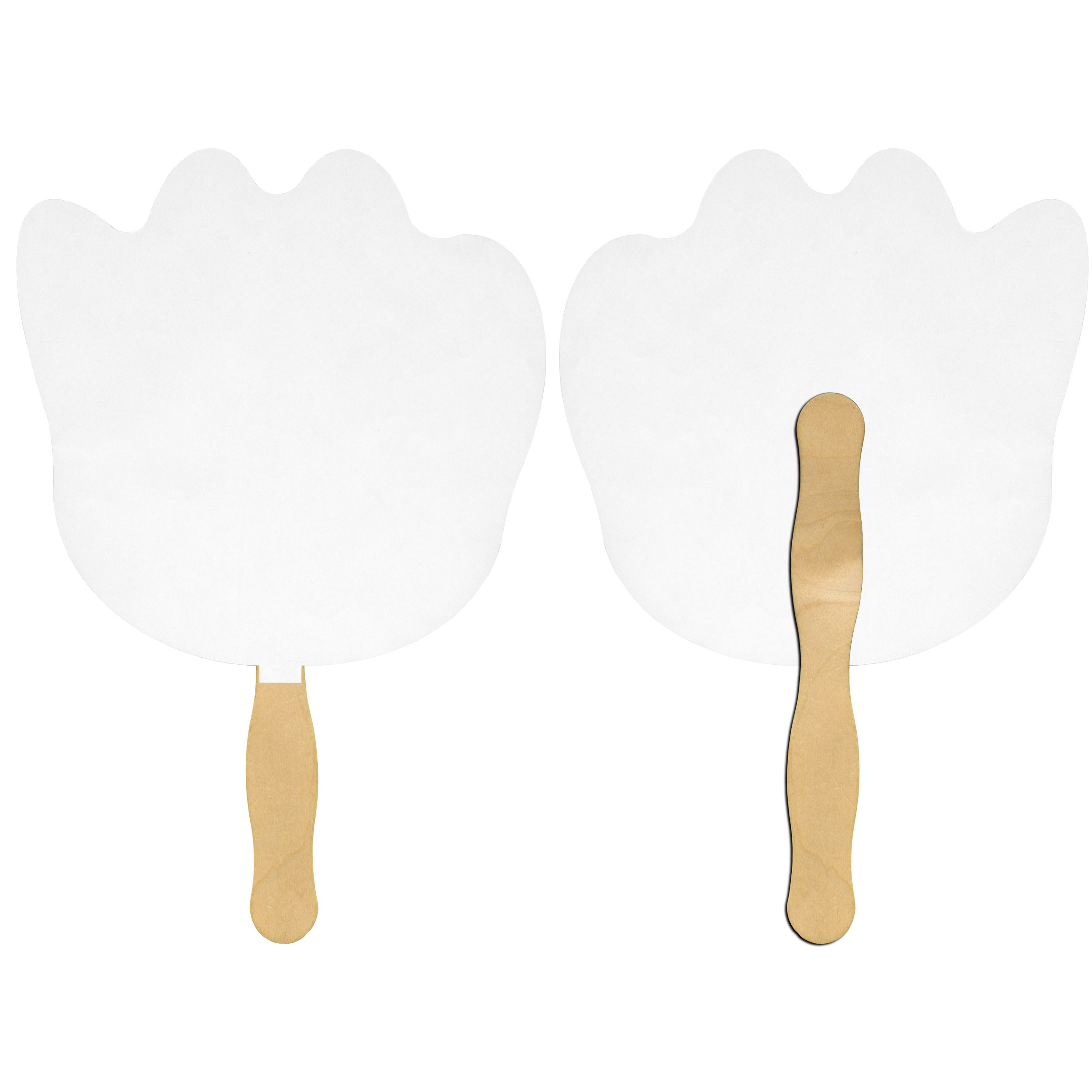 Picture of Paw Print Glued Hand Fan (1 Side/ Four Color Process Imprint)