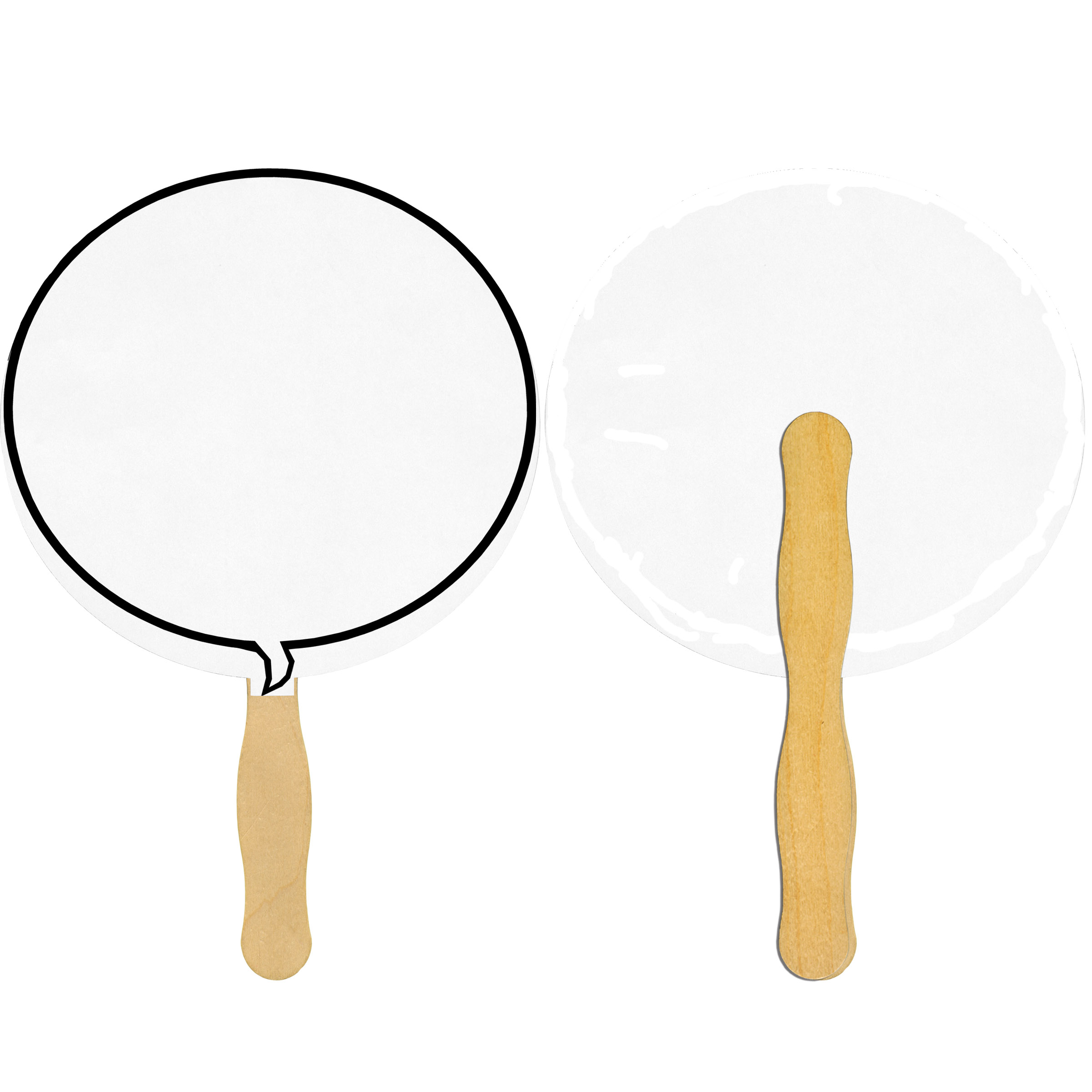 Picture of Talk Bubble Glued Hand Fan (1 Side/ Four Color Process Imprint)